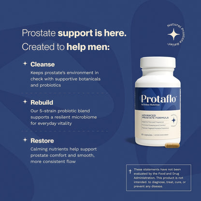 Prostate Support for Men, Urinary Flow & Bladder Care, 60 Capsules | With probiotics, black walnut, nettle, turmeric, lycopene, pumpkin seed, vitamin D3 & K2, zinc & selenium